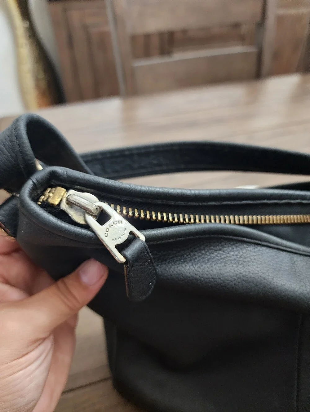 Coach Crossbody/shoulder Black Pebbled Leather W COA Included And Gold Hardware